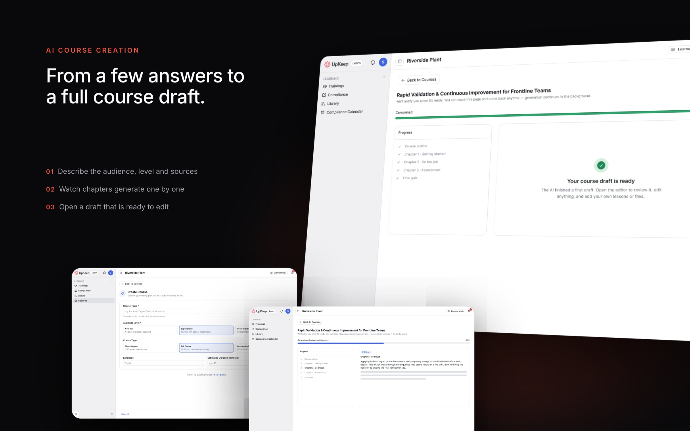 Creating a course with AI